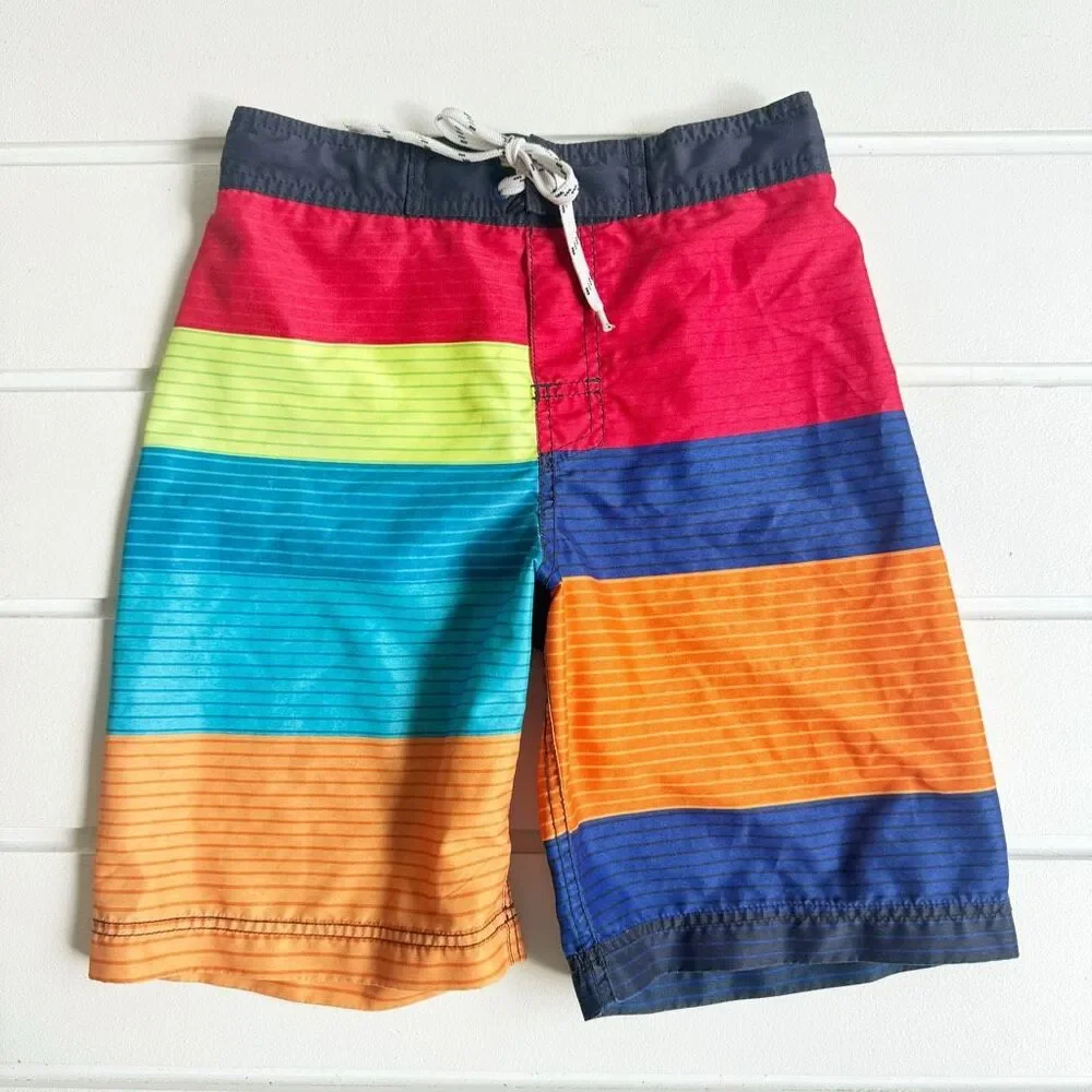 The Children's Place Boys Striped Swim Trunks Board Shorts Size Large 10/12